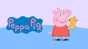 Peppa Pig holding a teddy bear