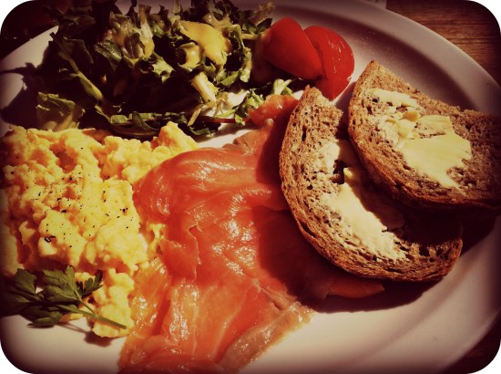 smoked salmon and scrambled eggs