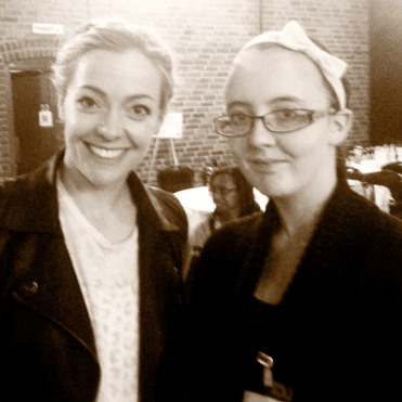 Cherry Healey with a blogger at BritMums Live in 2012