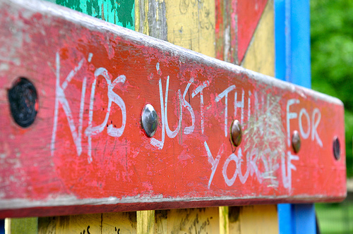 graffiti in children's playground