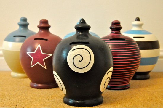 A collection of brightly coloured terramundi pots
