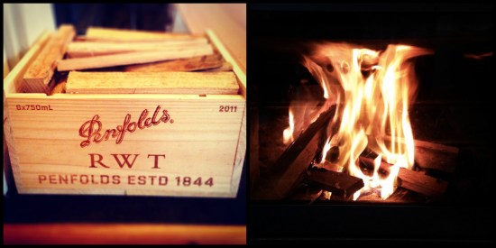 wooden wine crate kindling box