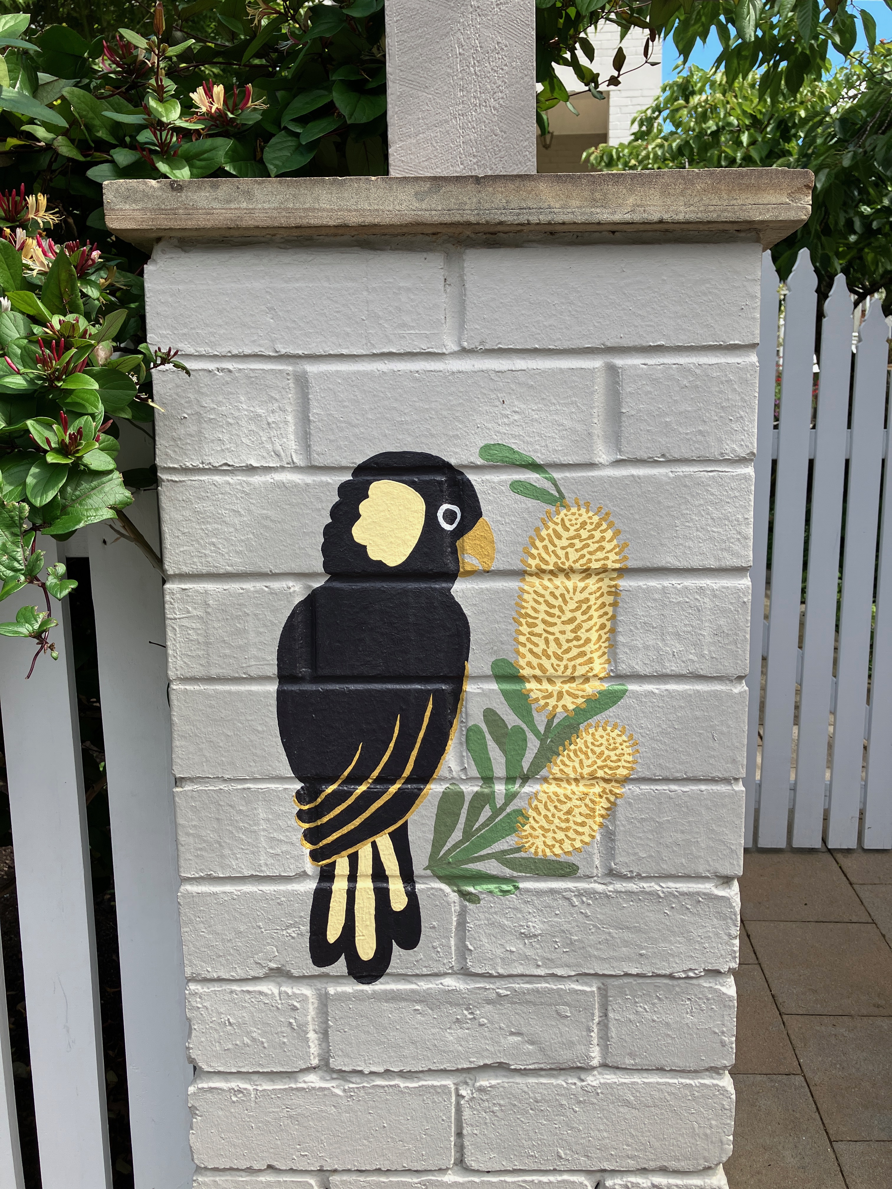 Black cockatoo painted by Bec Adamczewski.