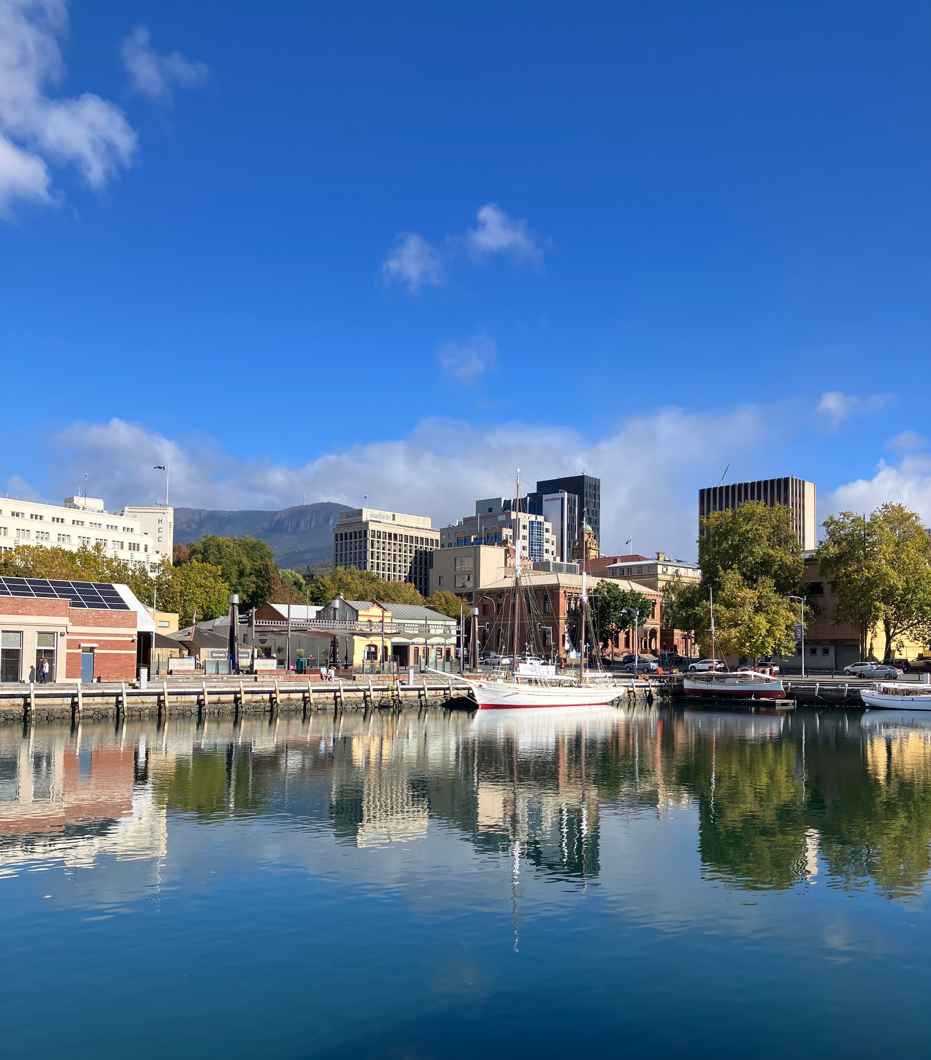 Hobart waterfront on a sunny day