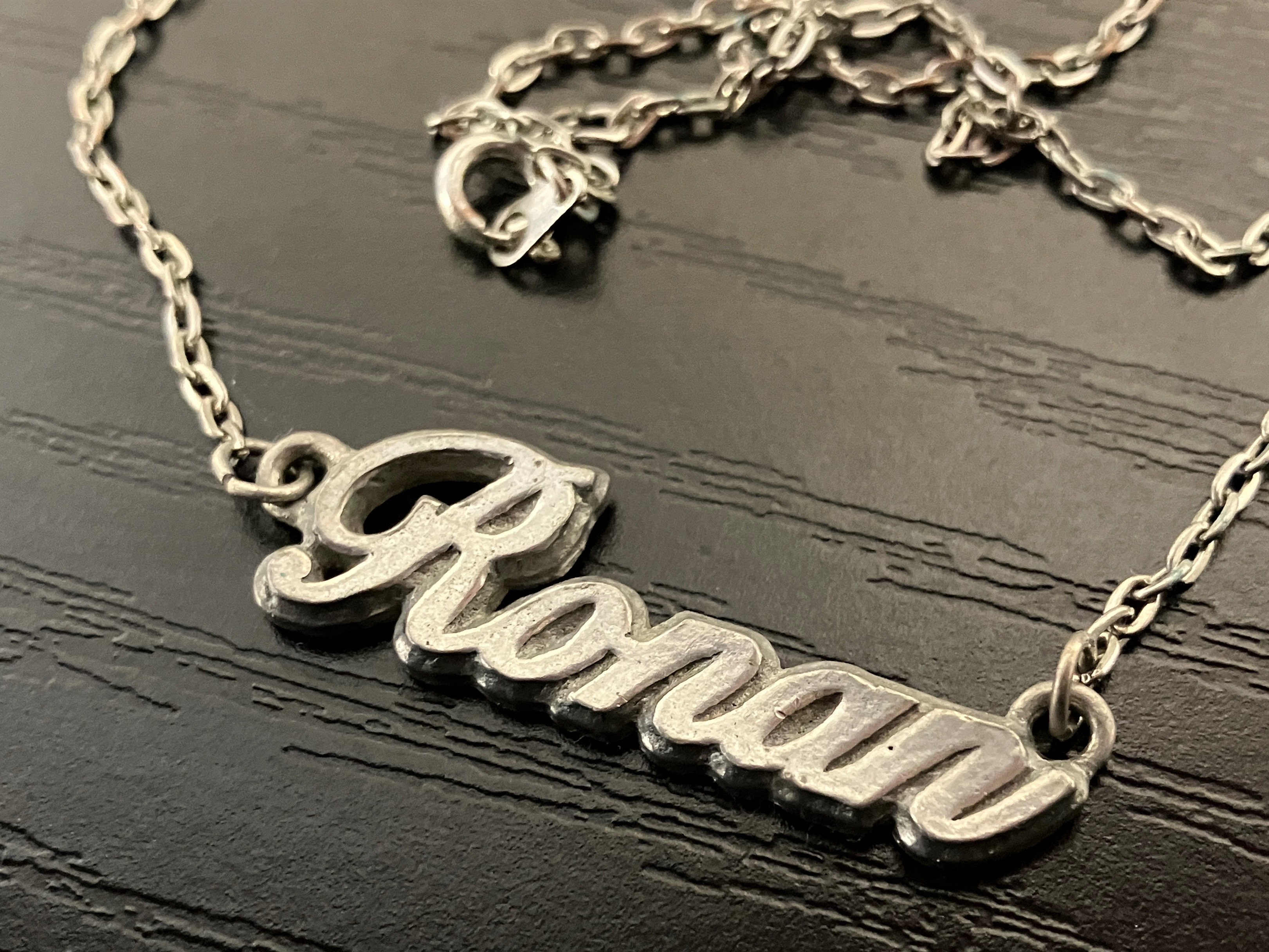 Ronan Keating cursive writing necklace